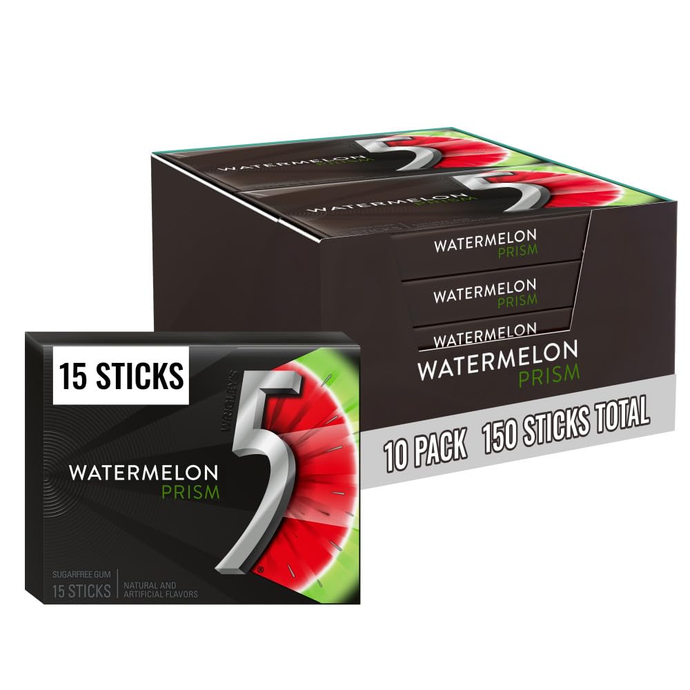 5 Gum Watermelon Prism bulk box showcases value and long-lasting flavor.