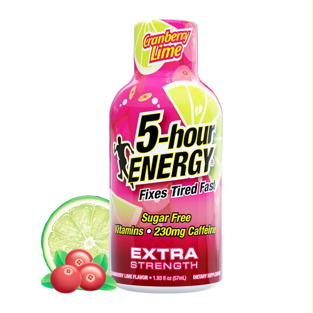 5-hour ENERGY Cranberry Lime shot bottle for quick energy on the go.