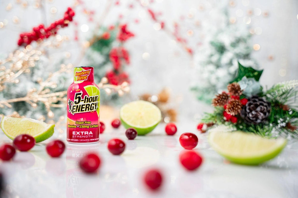 Cranberry Lime shot poured into a glass offers refreshing energy.