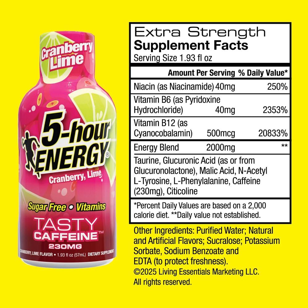 Opening the 5-hour ENERGY Cranberry Lime shot for a fast caffeine kick.