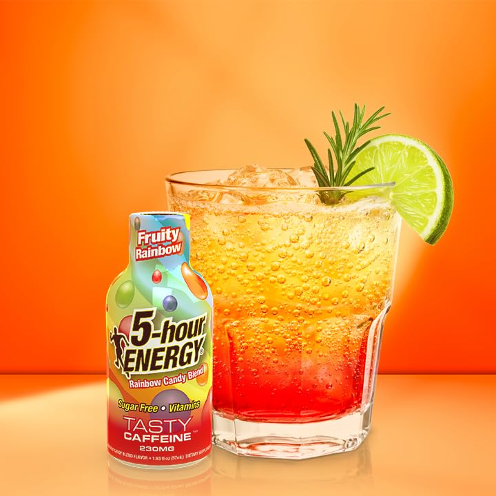 Close-up of Fruity Rainbow label highlighting zero sugar and zero calories