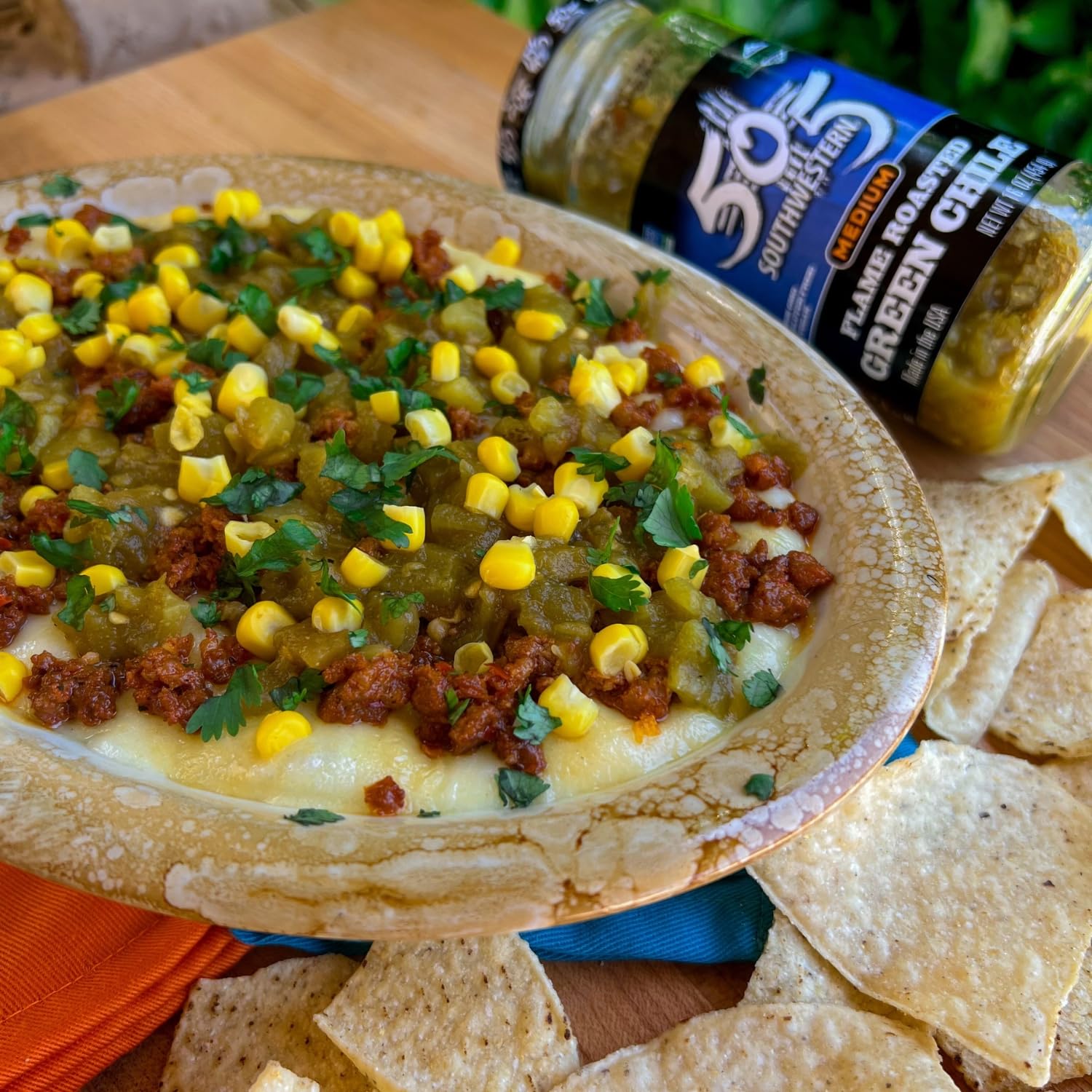 505 Southwestern green chile salsa verde for dipping, topping, and enchiladas
