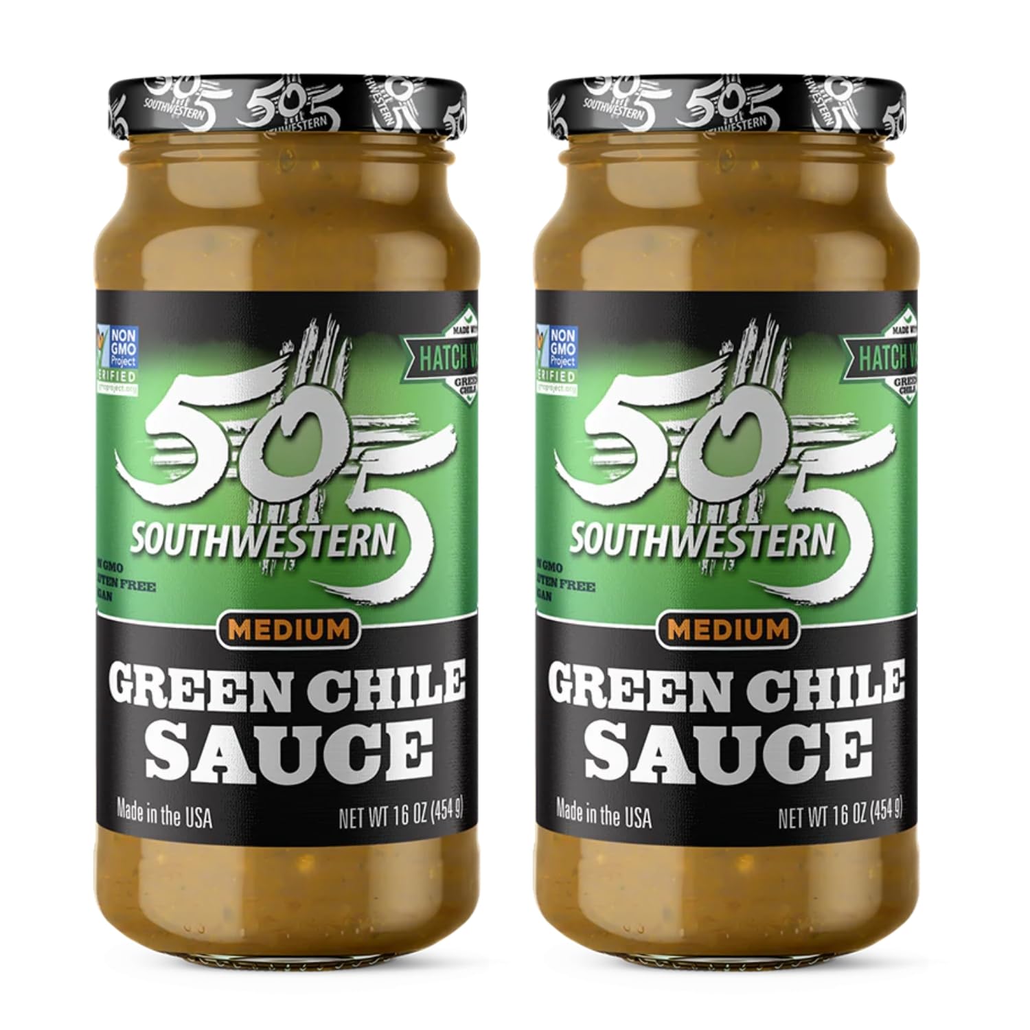 505 Southwestern Medium Green Chile Sauce on the bottle front for quick flavor boost