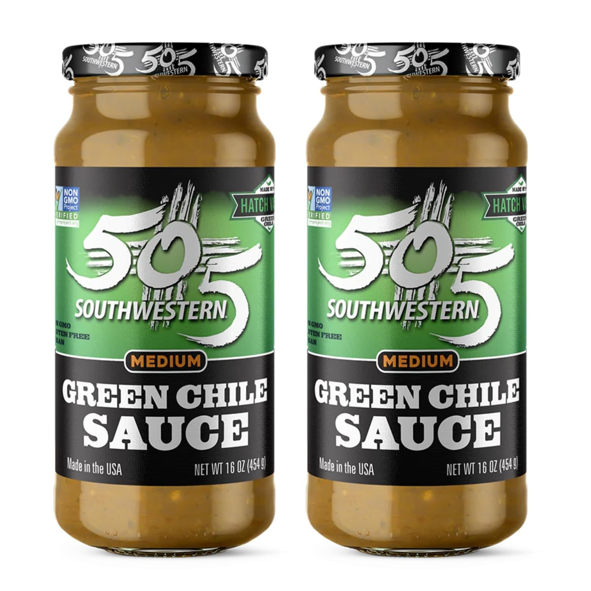 505 Southwestern Medium Green Chile Sauce on the bottle front for quick flavor boost