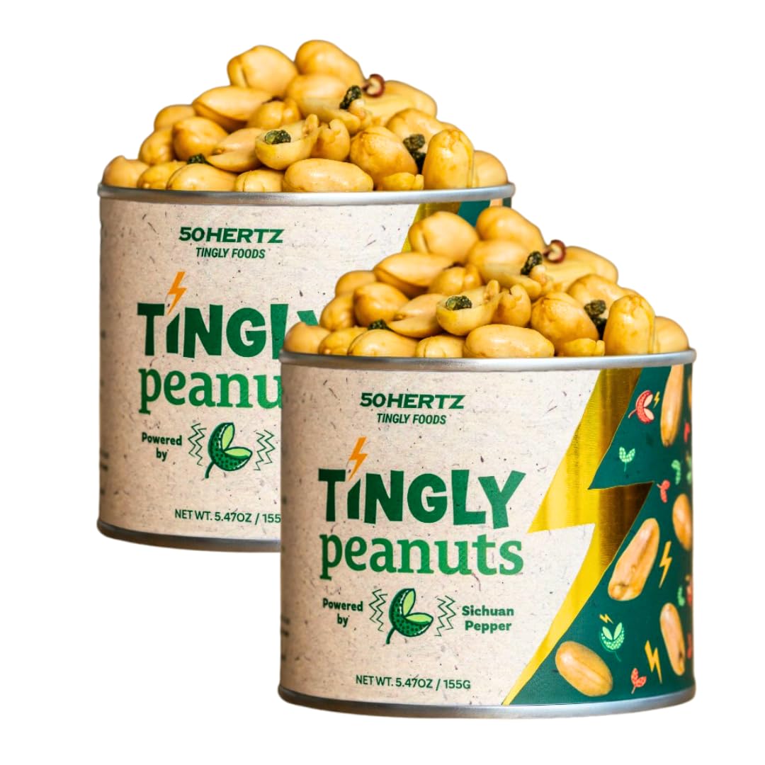 50Hertz Tingly Peanuts two-pack can display convenient bold Sichuan pepper flavor for on-the-go snacking.