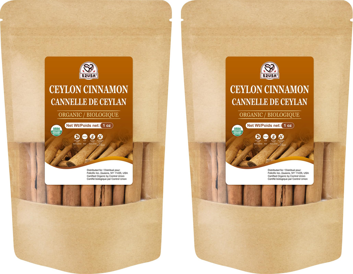 52USA ceylon cinnamon sticks 1oz pack for tea infusions
