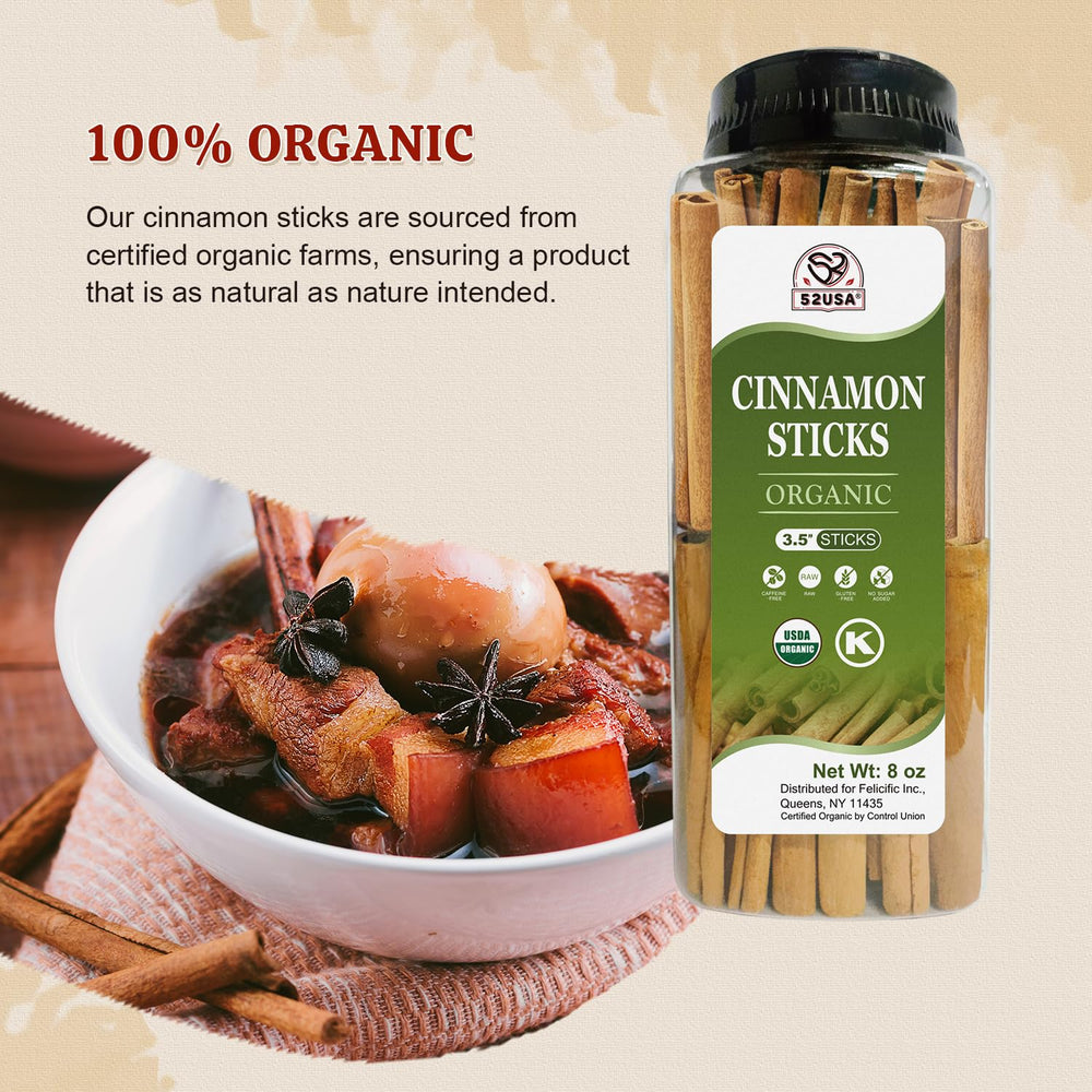 52USA cinnamon sticks aroma accentuates recipes, from coffee to stews.