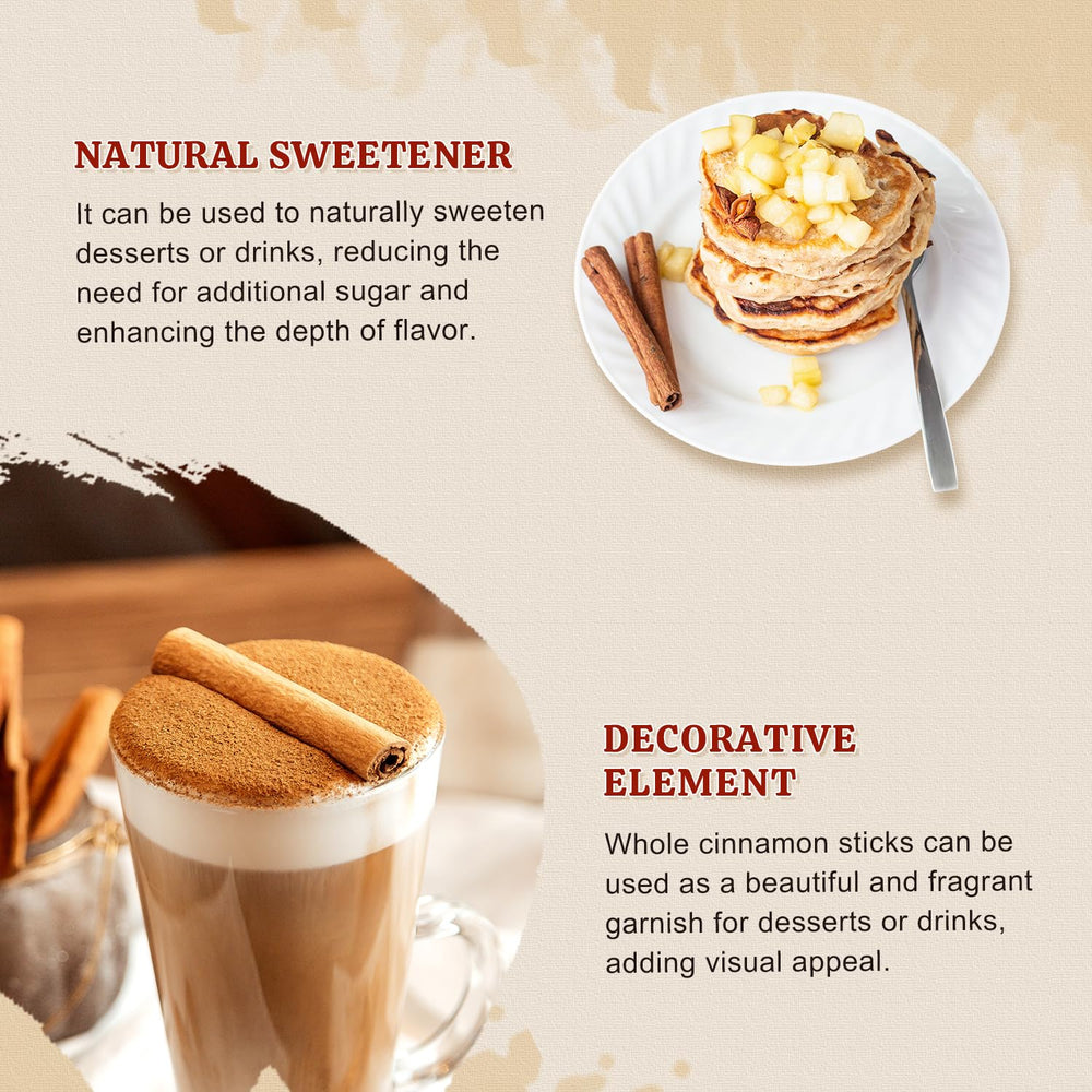 52USA cinnamon sticks for beverages enrich coffees, teas, and mulled drinks.