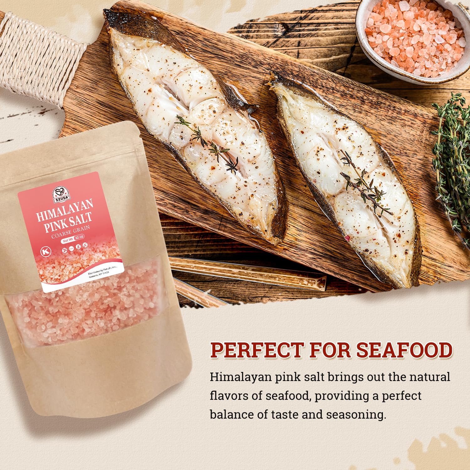 52USA coarse salt crystal close-up highlighting mineral-rich texture for seasoning.