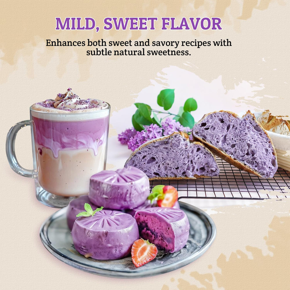 52USA Dessert dusting provides vibrant purple finish for pastries