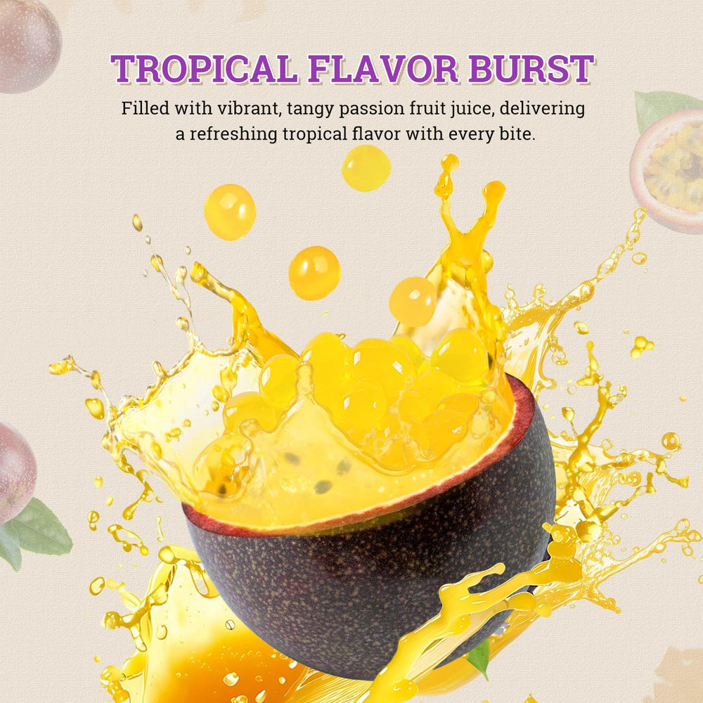 52USA Dessert topping elevates ice cream and yogurts with passion fruit pearls.