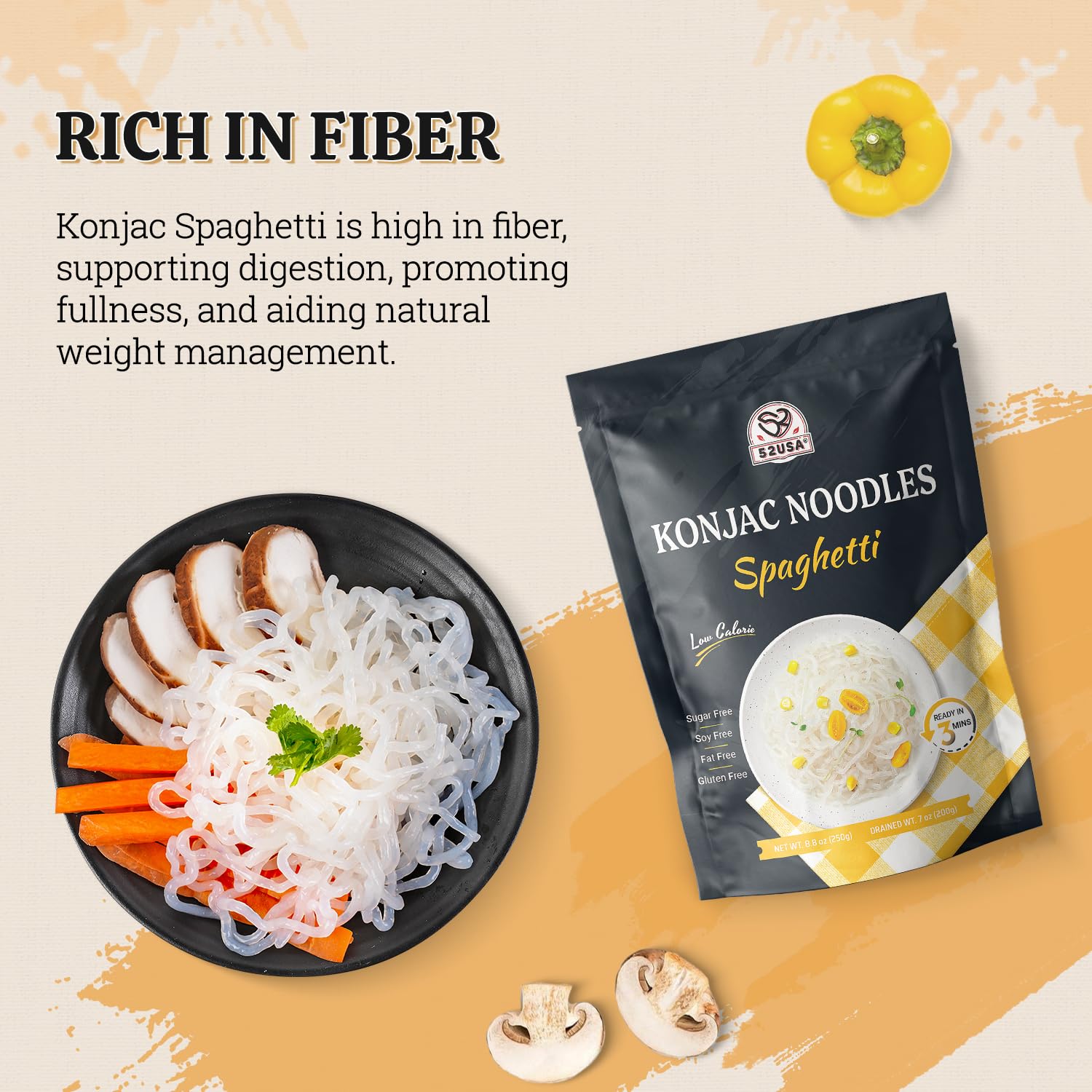 52USA Konjac noodles gluten-free option for gluten-sensitive meals