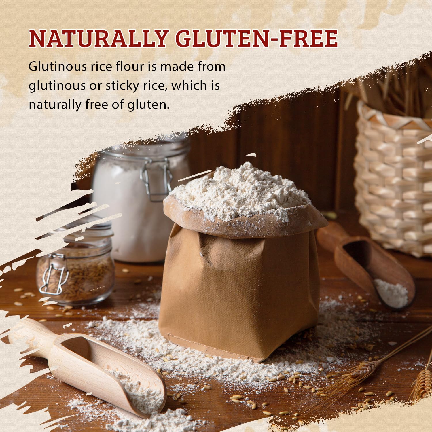 52USA glutinous rice flour kitchen staple for desserts and snacks.
