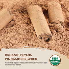 52USA Ground cinnamon powder being poured for quick flavor infusion.