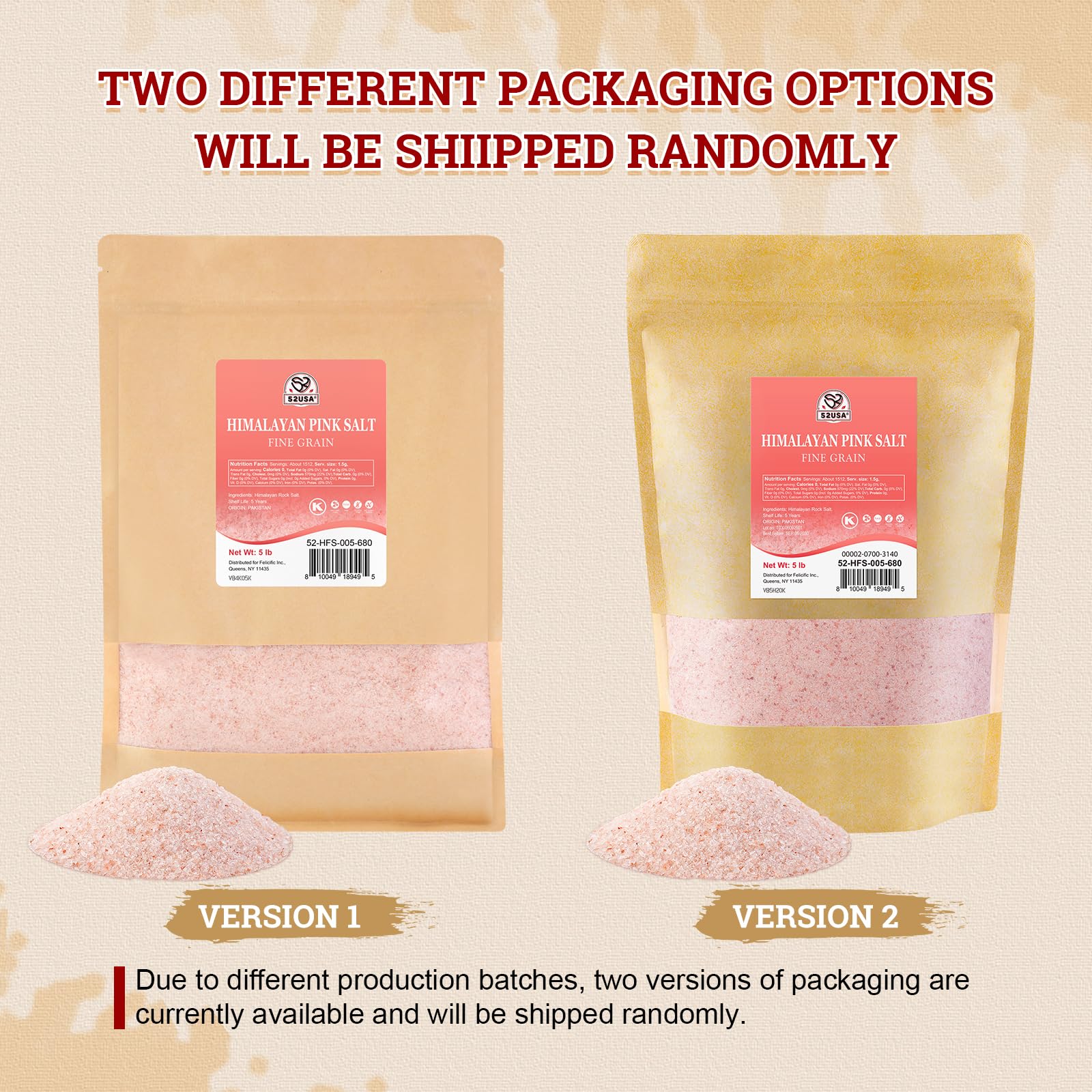 52USA Himalayan pink salt fine grain being poured for even kitchen seasoning