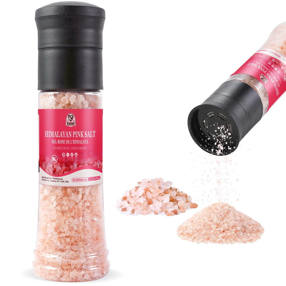 52USA Himalayan Pink Salt Grinder Set with coarse grains for fresh flavor