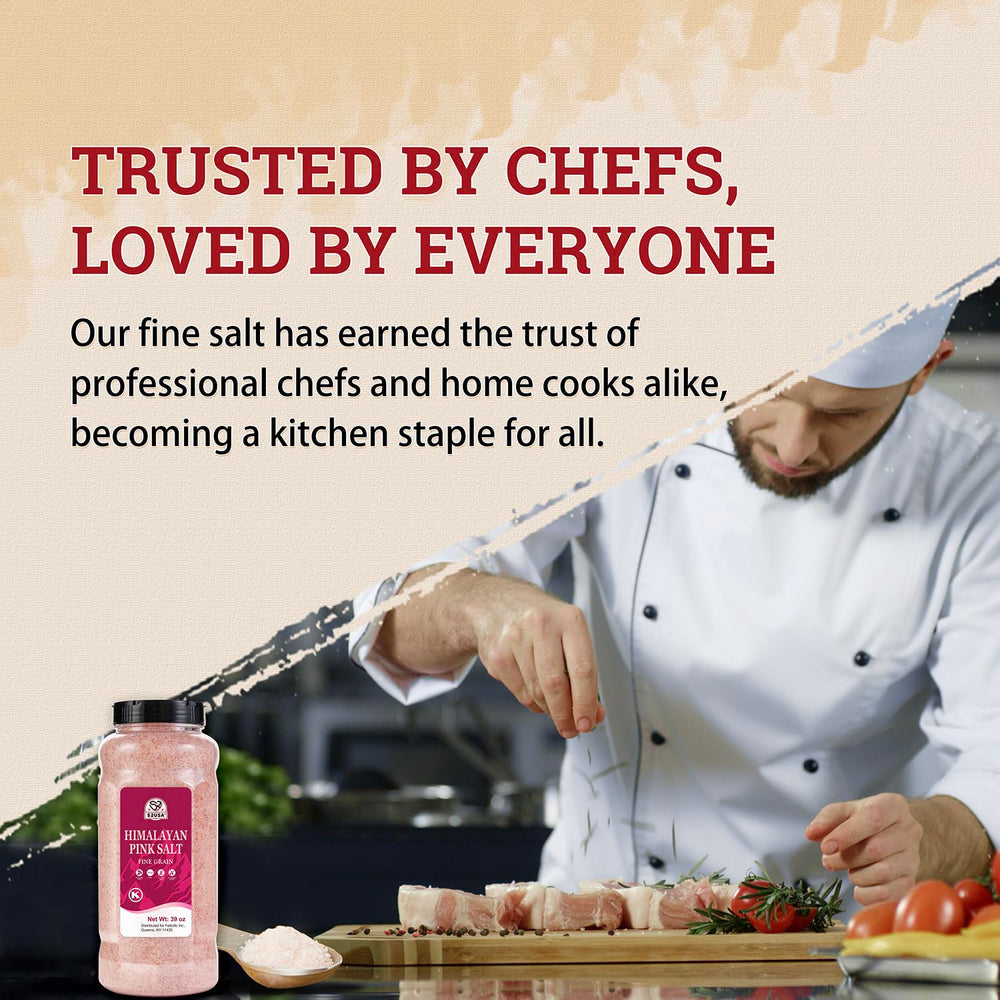 52USA Himalayan pink salt fine texture in a measuring scoop.
