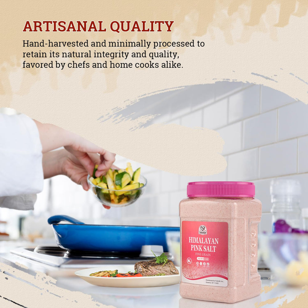 52USA Himalayan pink salt shaker being filled or dispensed