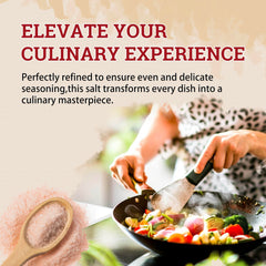 52USA Himalayan pink salt shaker on a wooden kitchen counter.