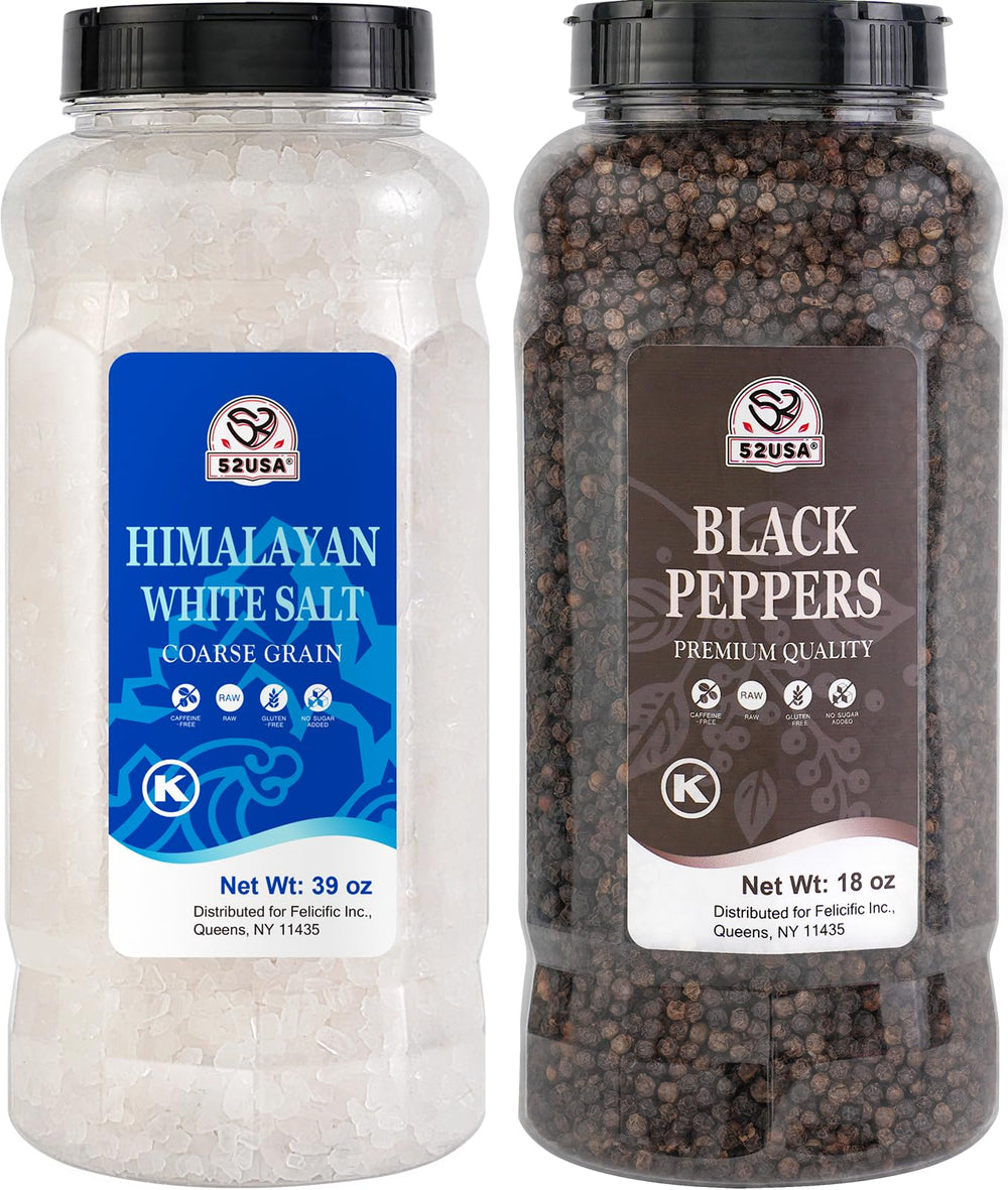 52USA Himalayan salt coarse bottle pour for easy seasoning.