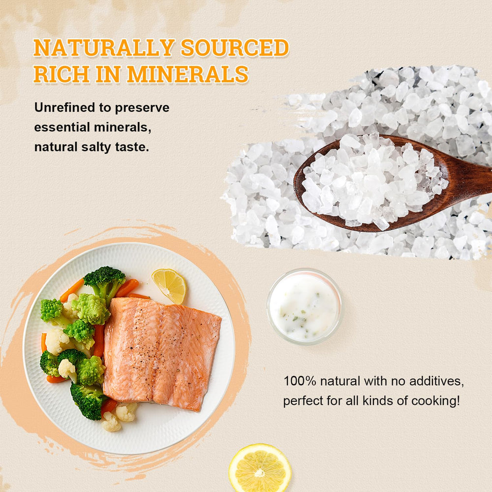 52USA Himalayan salt crystals close-up highlighting pure flavor.