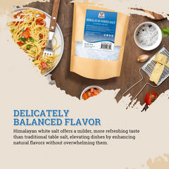 52USA Himalayan White Salt coarse grains enhance cooking and finishing touches.