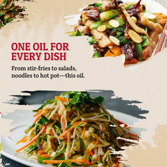 52USA Premium Spicy Sesame Oil ready for stir-fry with bold sesame aroma and chili heat