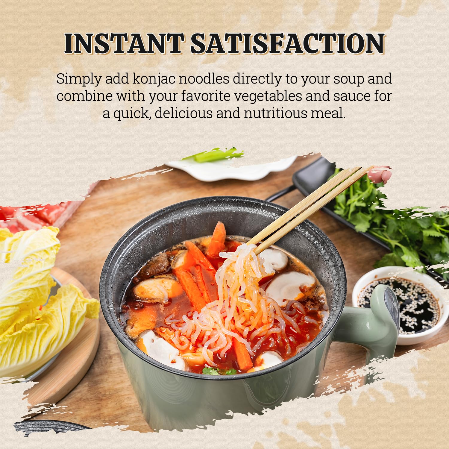 52USA Konjac noodles six-pack packaging keeps portions fresh