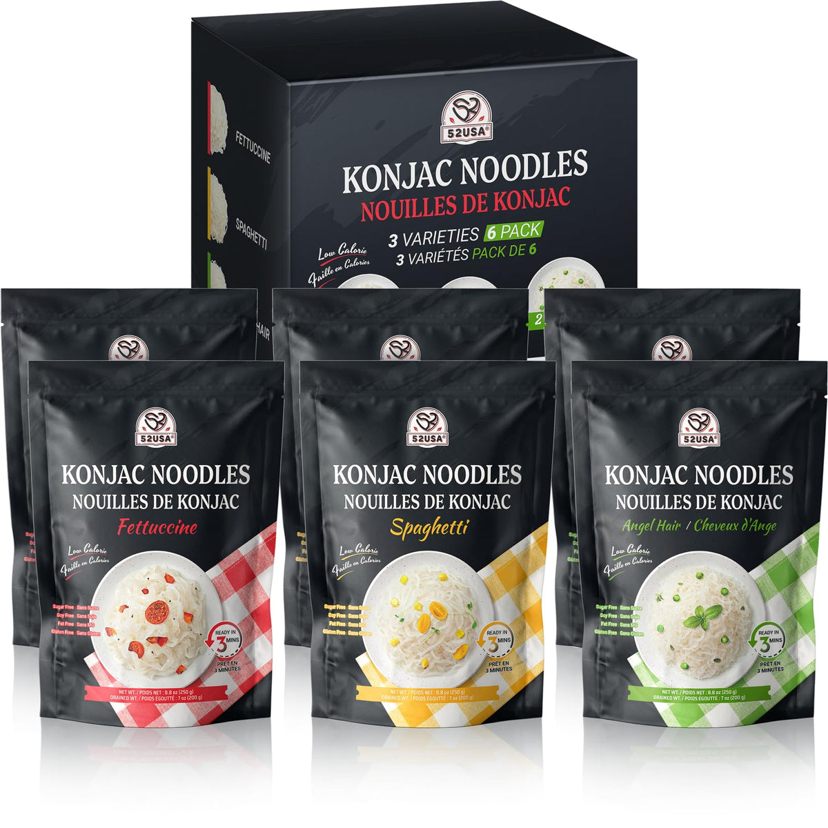 52USA Konjac Shirataki Angel Hair noodles for quick low-carb meals