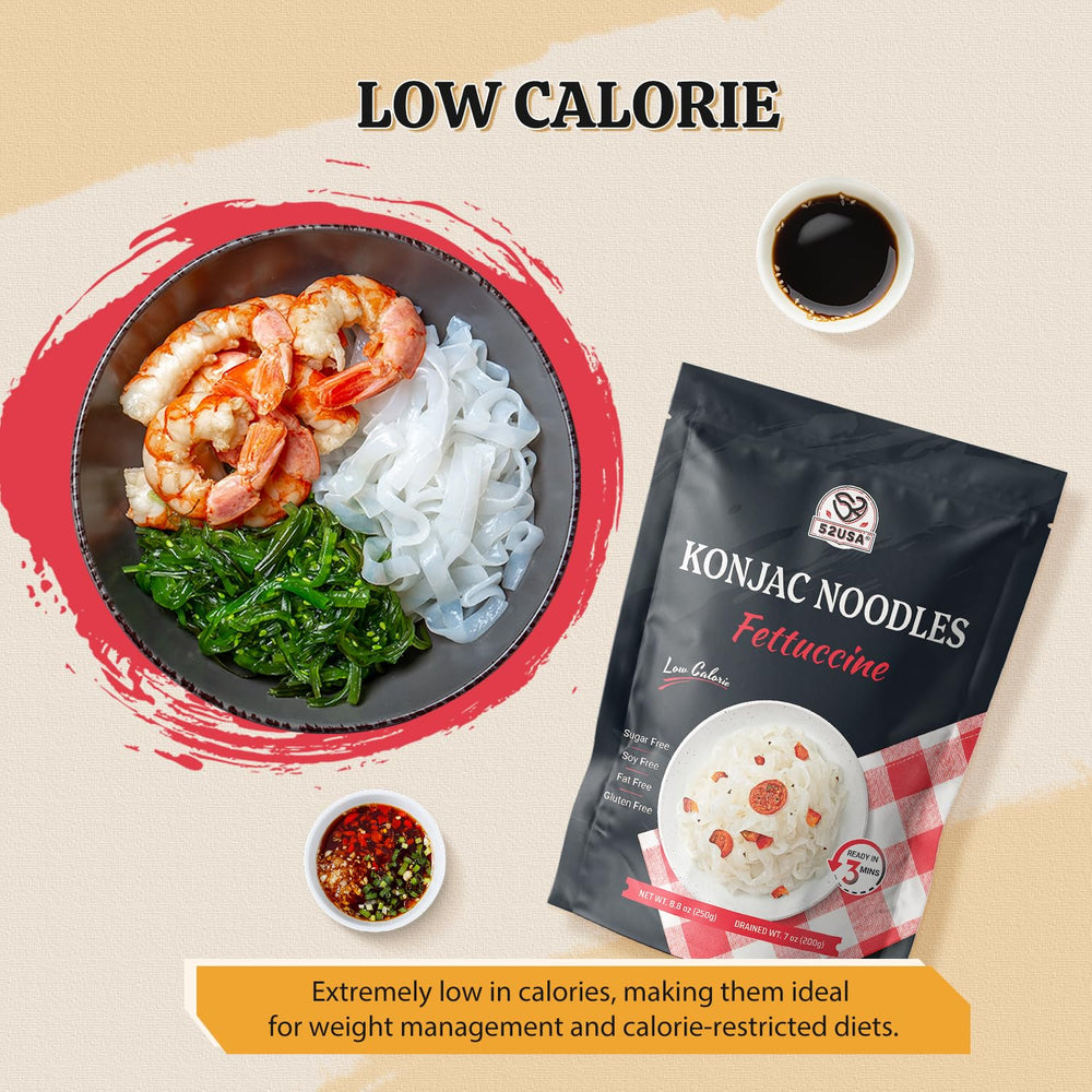 52USA Konjac Shirataki Low-carb pasta package fits keto and paleo menus