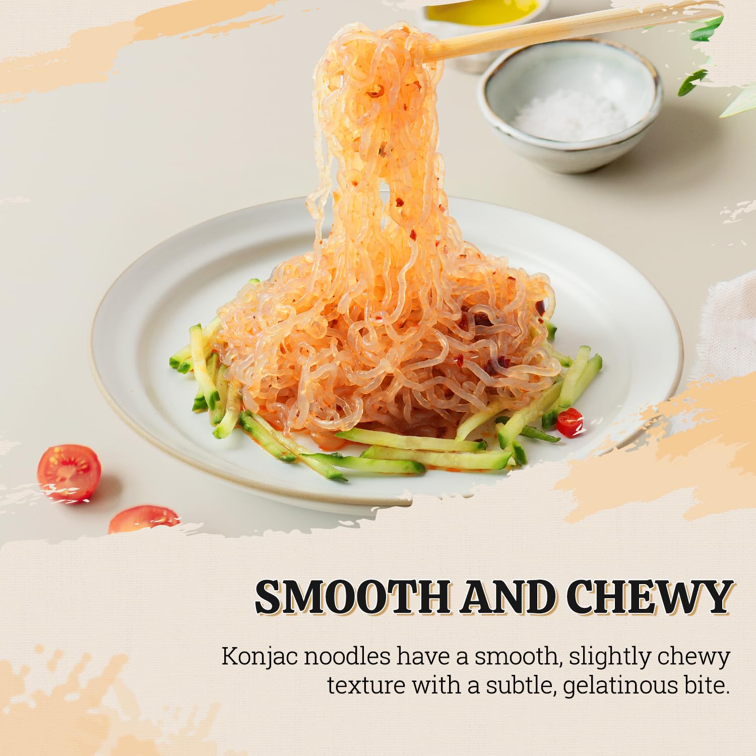 52usa Konjac Shirataki Noodles bowl with sauce highlighting flavor absorption