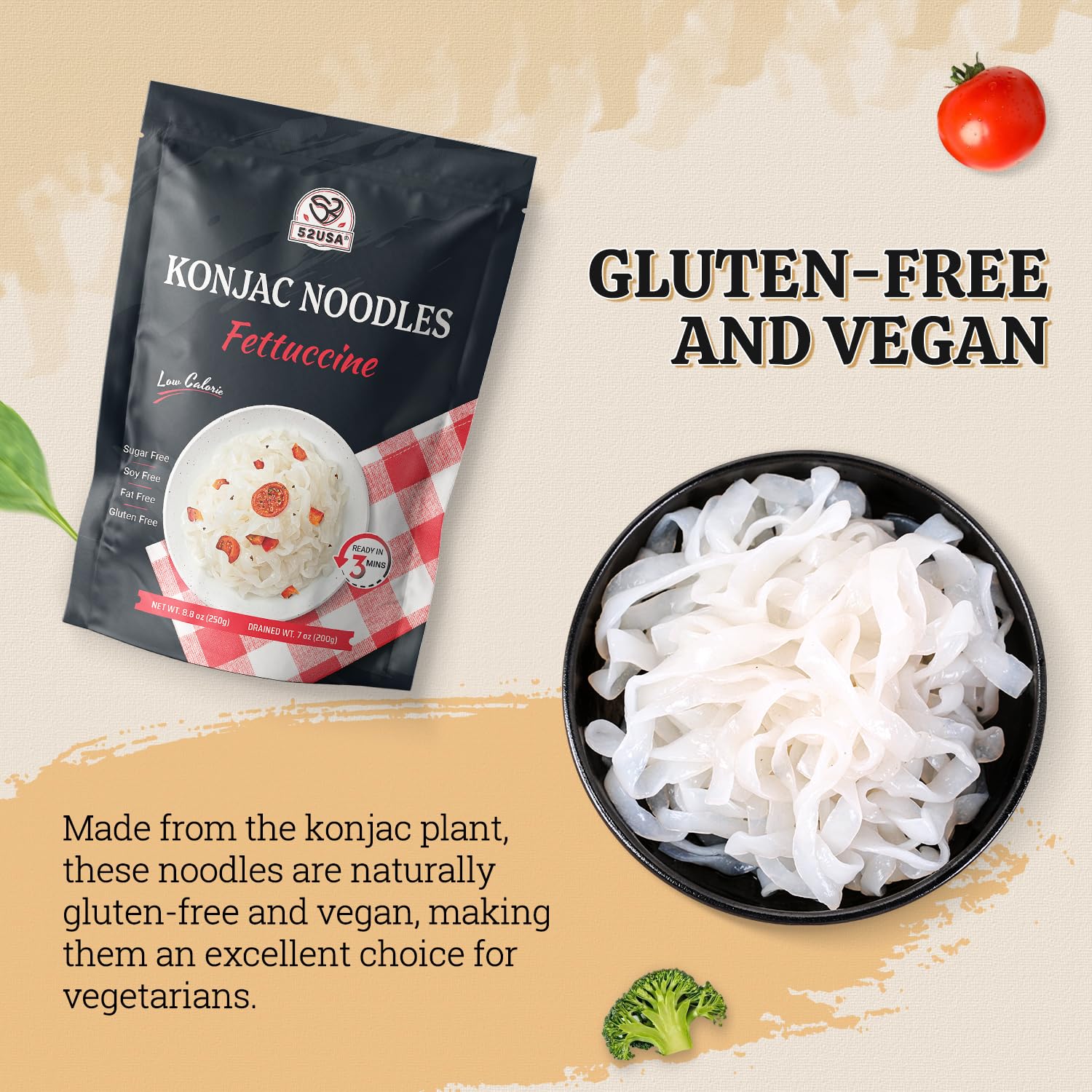 Odor-free noodles maintain neutral aroma during cooking.
