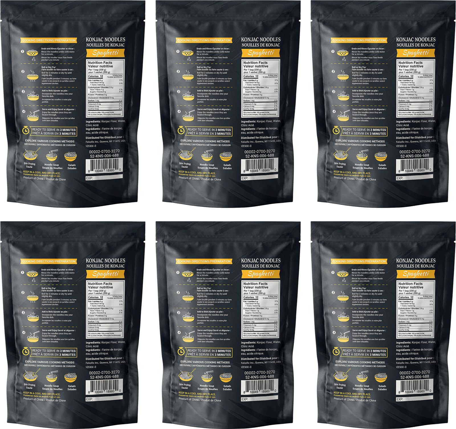 52USA Konjac Shirataki Noodles ready-to-eat six-pack for quick meals