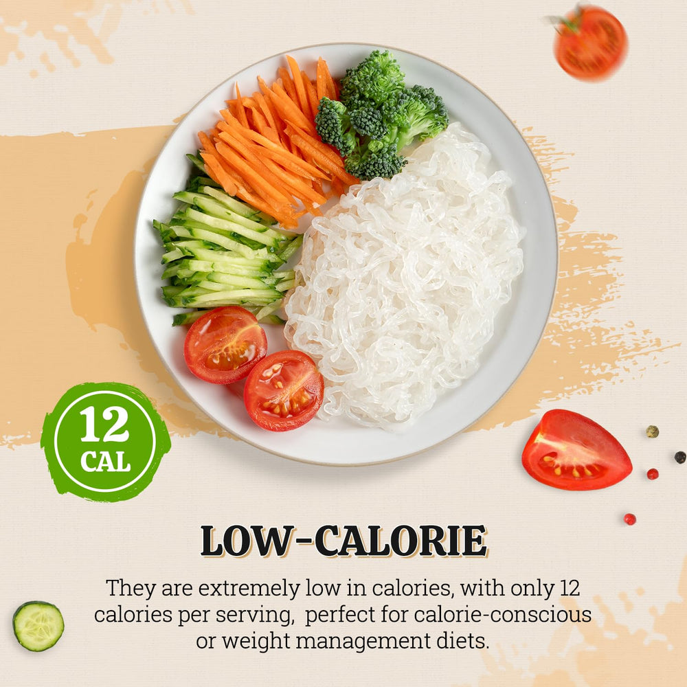 52usa Konjac Shirataki Noodles texture closeup emphasizing translucence and compact noodle strands