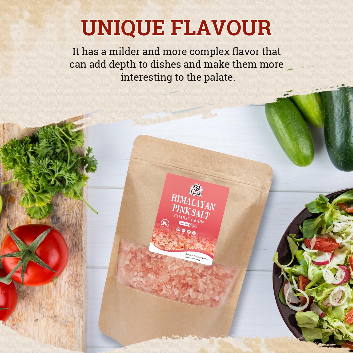 52USA Kosher certified pink salt for clean cooking