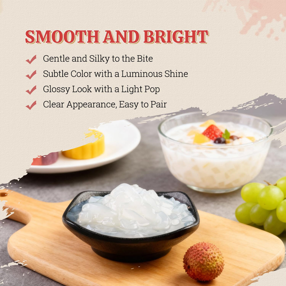 Dessert topping with 52USA Lychee Coconut Jelly on a bowl