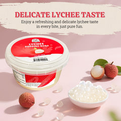 52USA Lychee Popping Boba 500g packaging preserves freshness