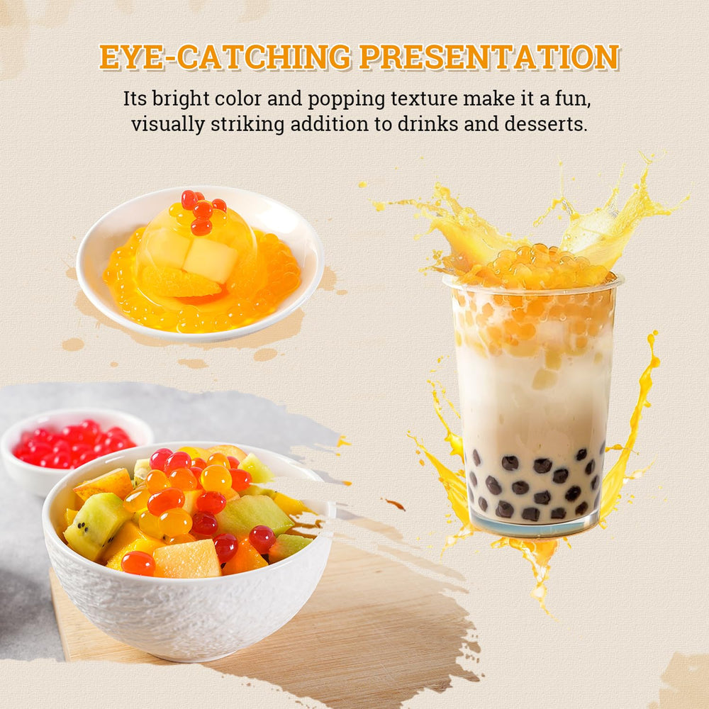 52USA Mango Popping Boba on ice cream for a mango burst