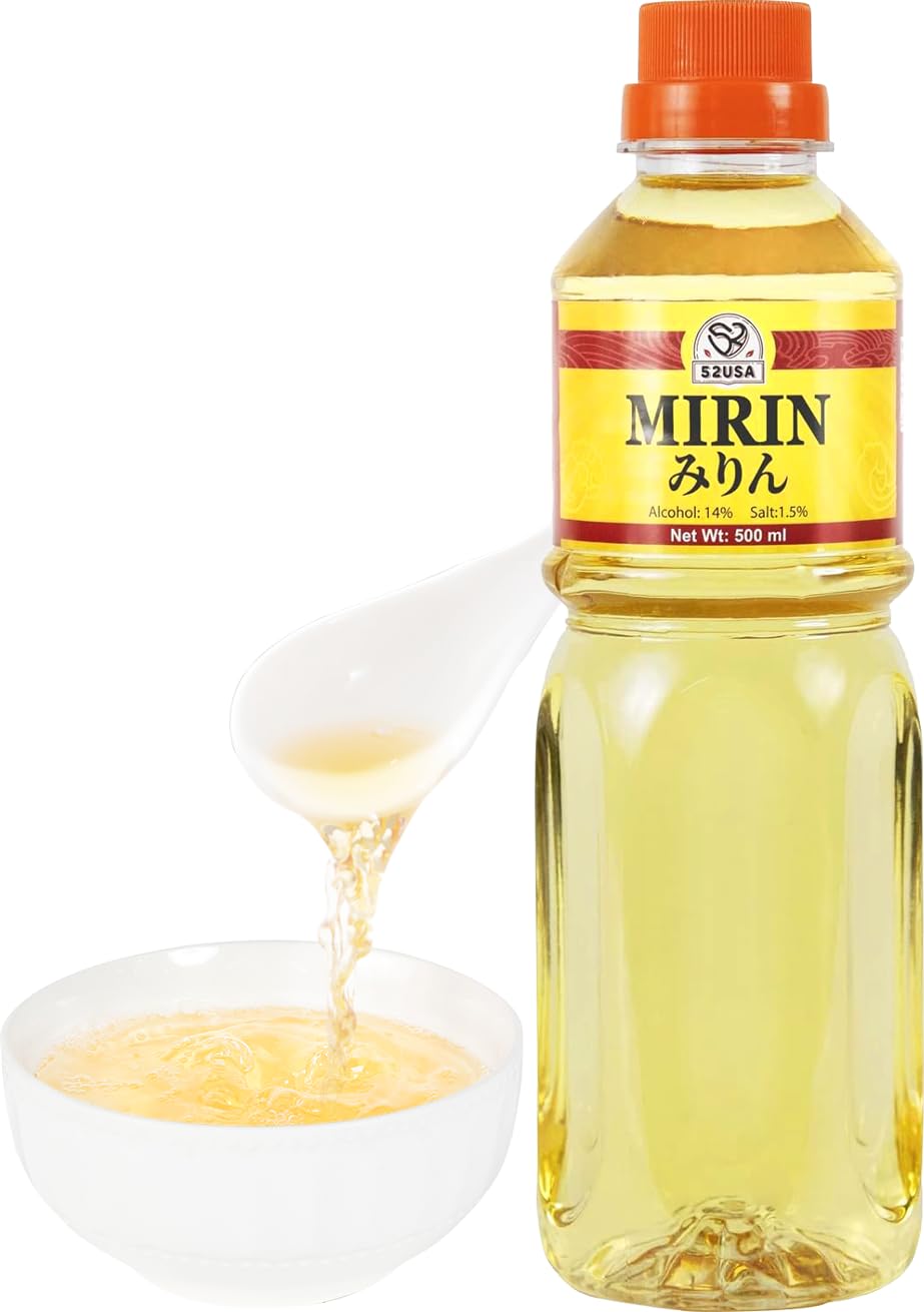 52USA Mirin bottle front view highlighting authentic Japanese flavor for sauces