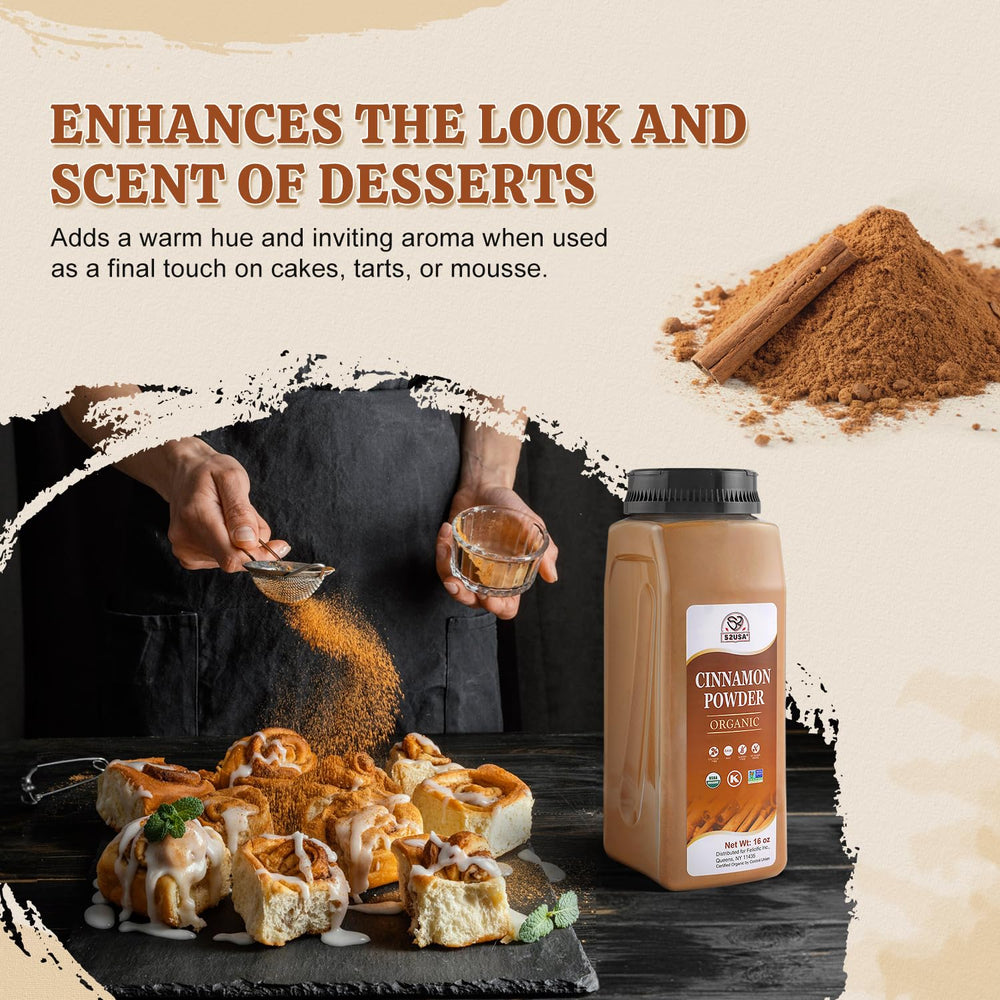 Measuring spoon with 52USA Organic Cinnamon Powder ready to use