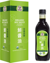 52USA Organic Soy Sauce bottle on a kitchen counter adds depth to meals.