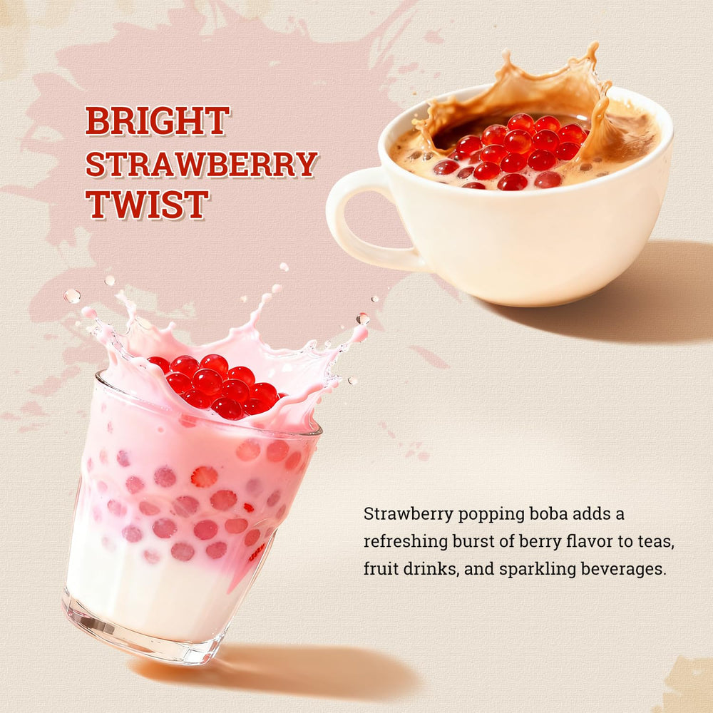 52USA Ready-to-use strawberry pearl topping for beverages