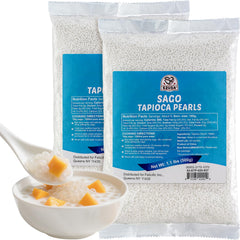 52USA Sago pearls packaging closeup highlighting natural ingredients.
