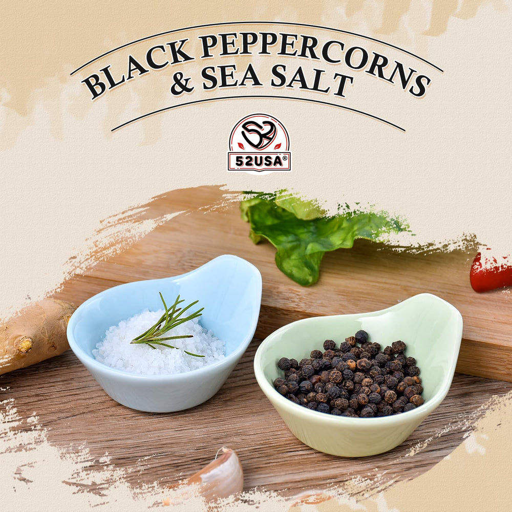 52USA salt and pepper grinder refill setup for convenient, fresh seasoning at home.