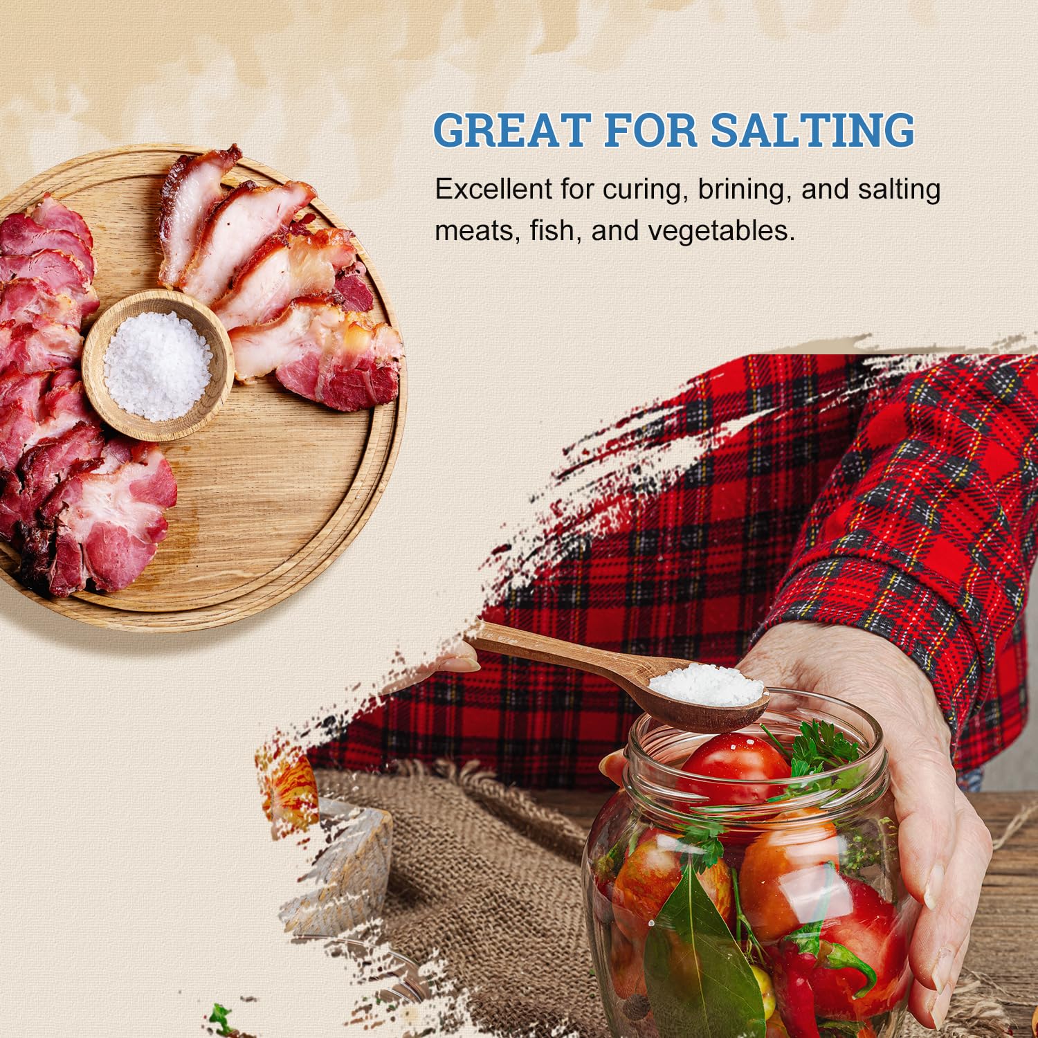 52USA sea salt coarse for baking adds mineral depth.