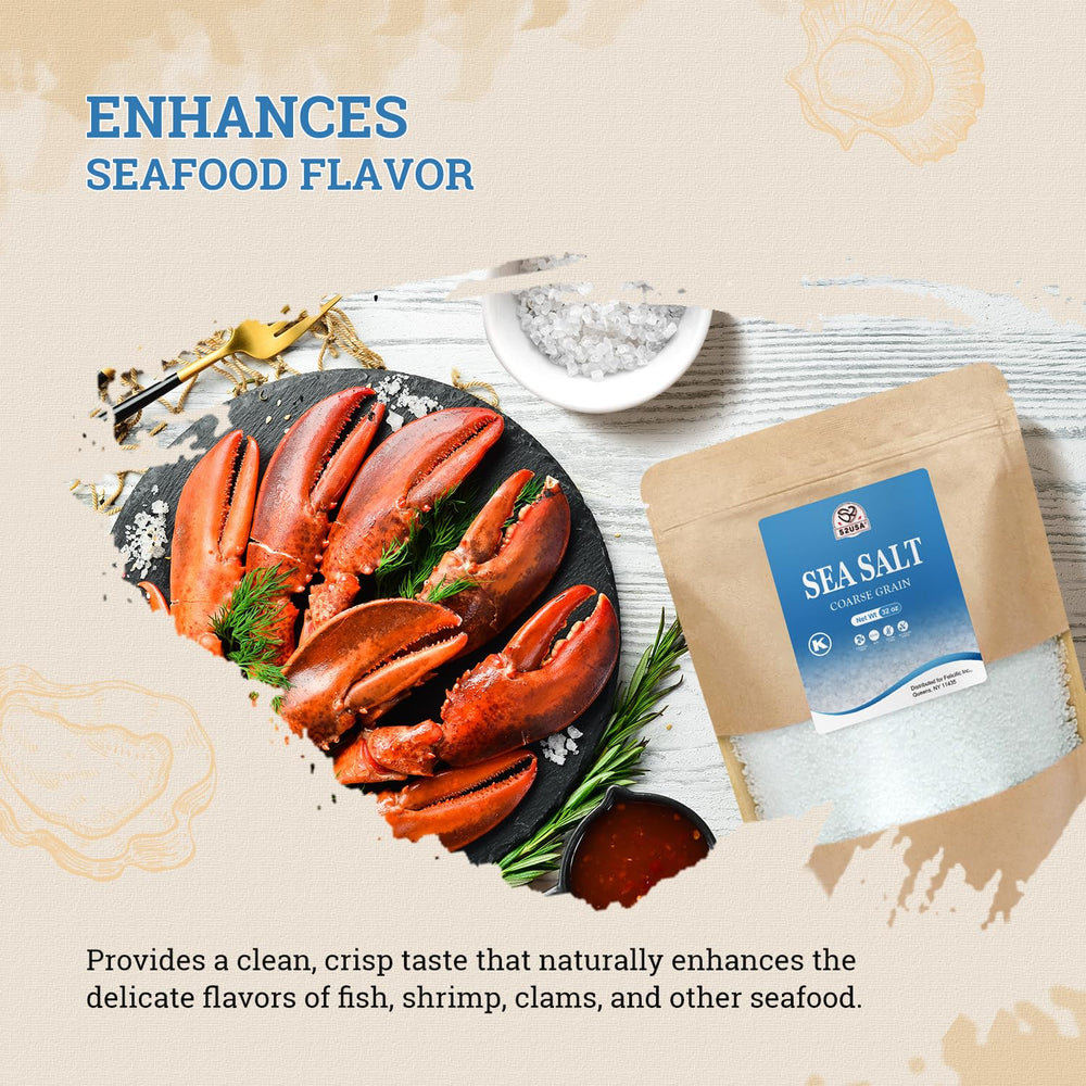 52USA sea salt coarse sprinkled on salads adds crunch and brightness.
