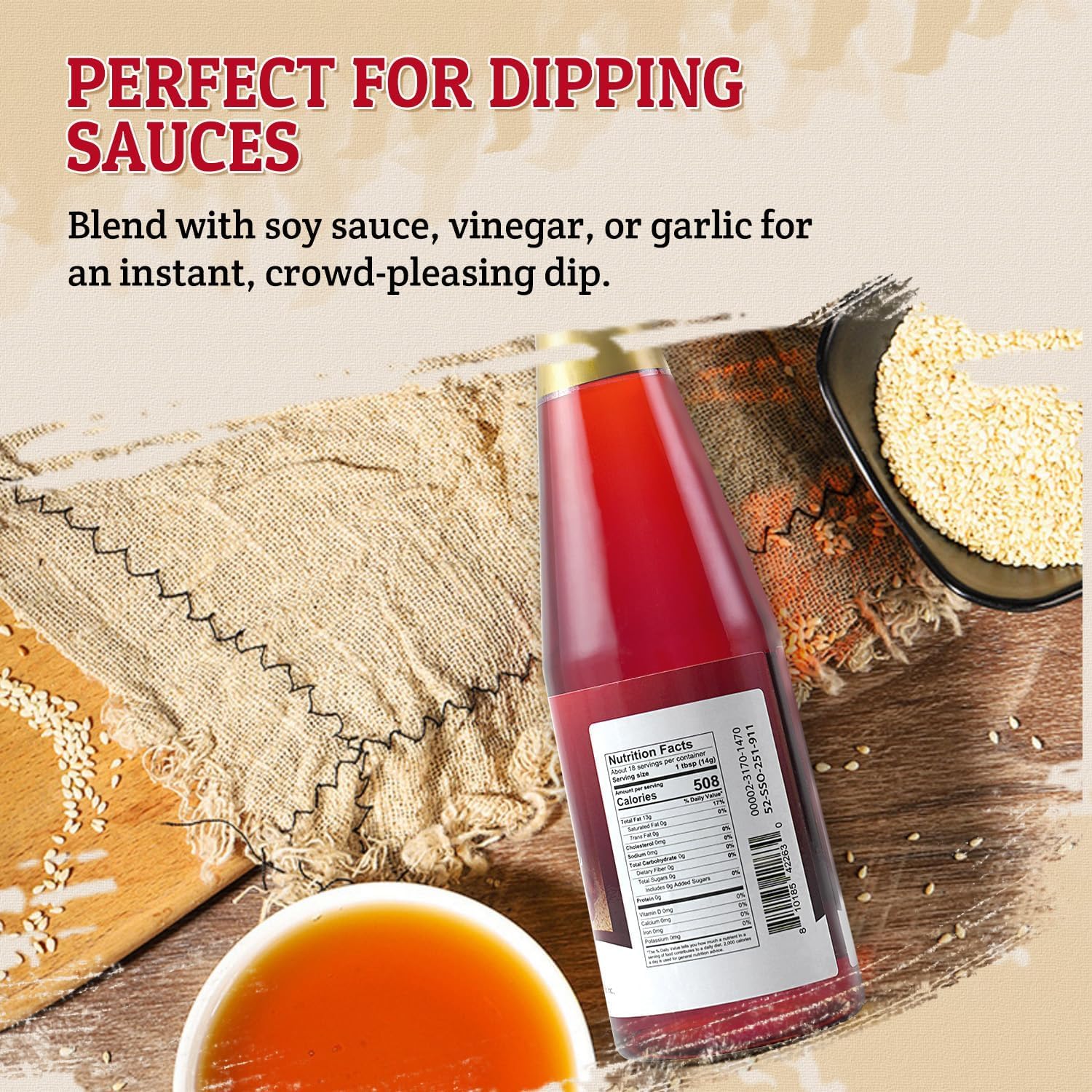 52USA Sesame Chili Oil ideal for dressings and marinades with balanced heat