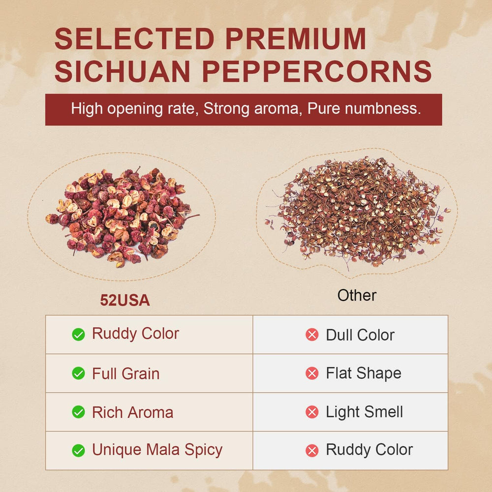 52USA peppercorns vacuum sealed 4oz packaging preserves freshness