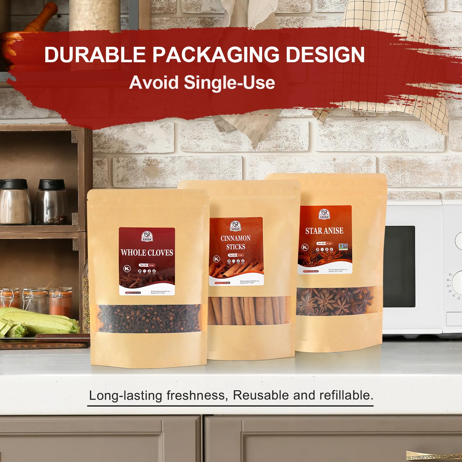 52USA Spice gift display, attractive for kitchen decor and seasoning stash.