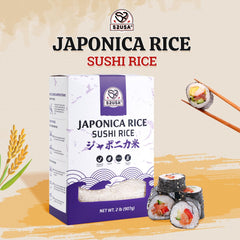 52USA Sushi Rice rolls into a neat sushi roll showing cohesive grains